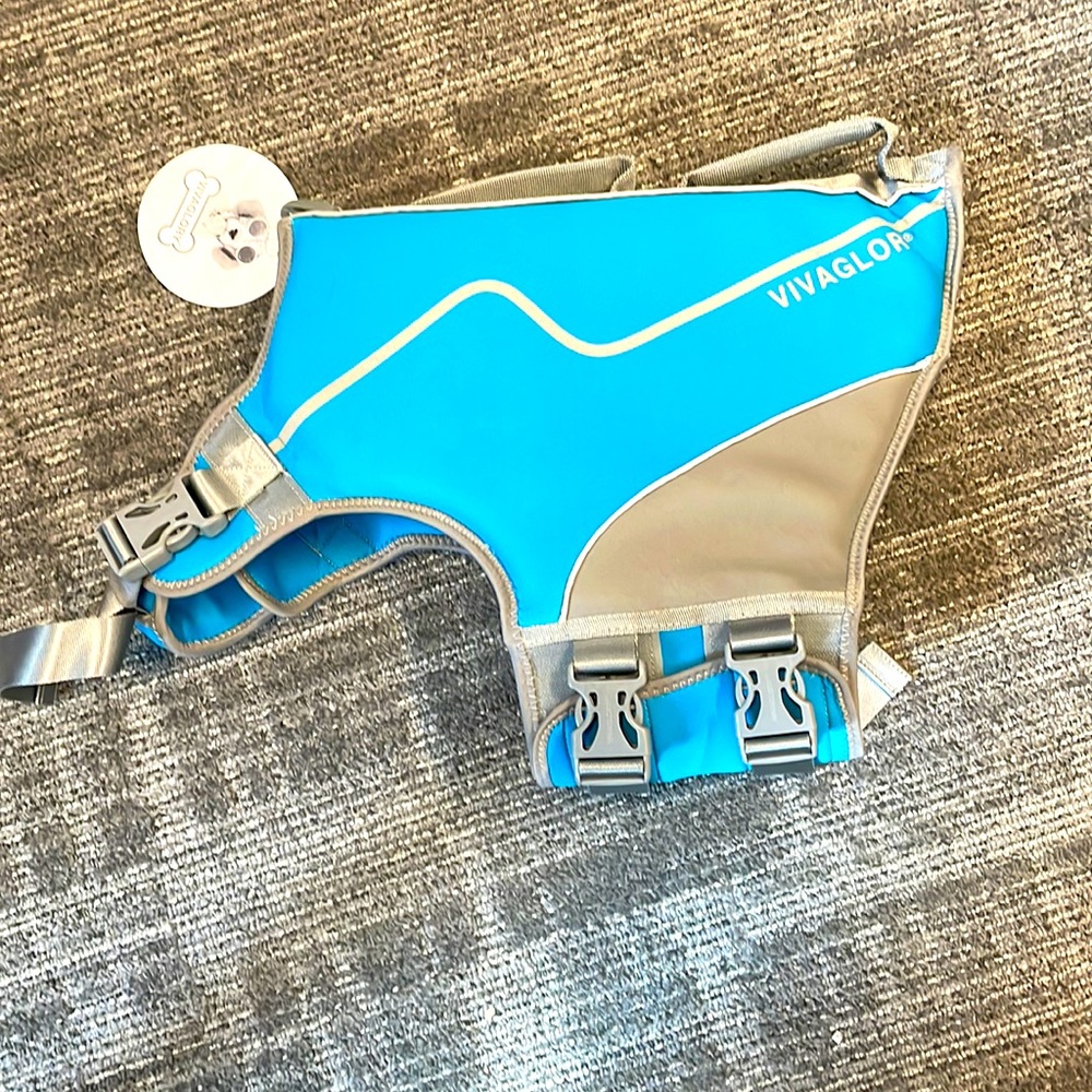 Vivaglory XL Dog Life Jacket Blue/Grey